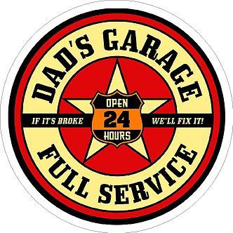 Dads Garage Full Service Sticker
