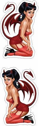 Devil Girl Left and Right Sticker