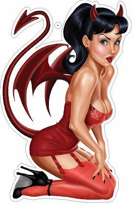 Devil Girl Pin Up Sticker