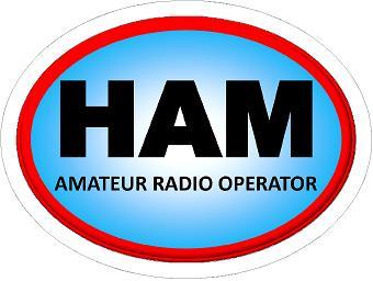 Ham Amateur Radio Blue Red Sticker
