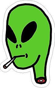 Alien Smoking Sticker