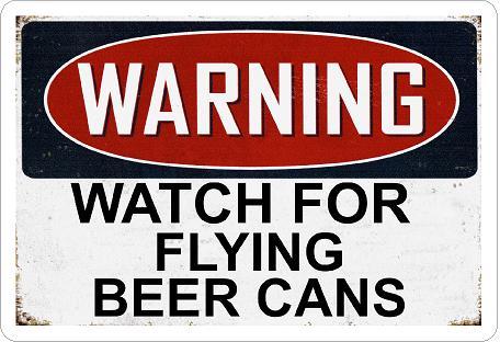 Flying Beer Cans Sticker